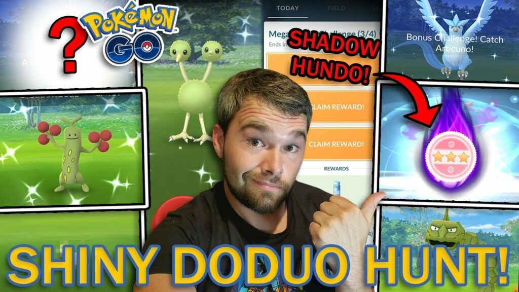 SHINY DODUO HUNT! 7 SHINIES CAUGHT! 100% SHADOW POKEMON CAUGHT! (Pokemon GO Mega Buddy Challenge)