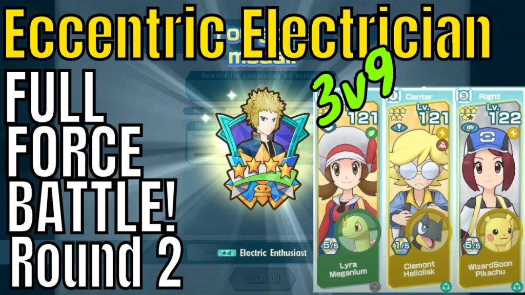 Pokemon Masters - Eccentric Electrician Lyra Clemont Pikachu Full Force Battle Round 2 Guide