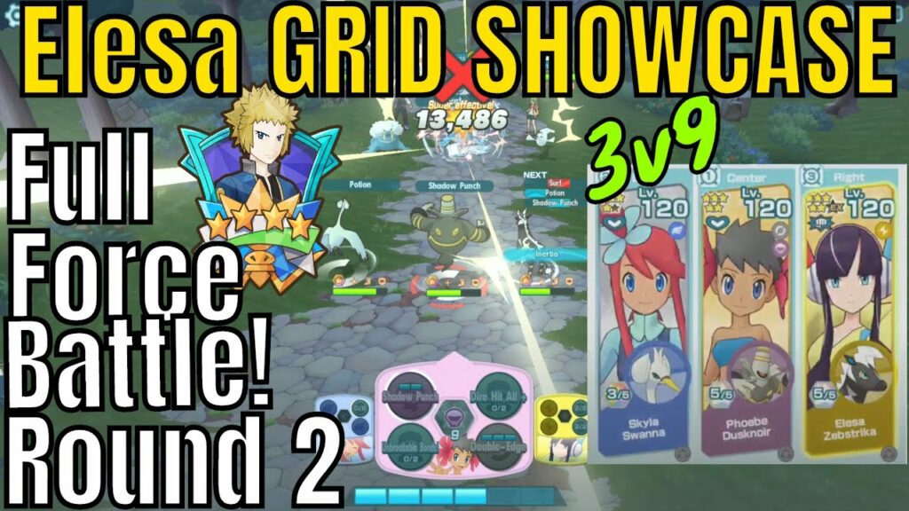Pokemon Masters - Sync Grid Elesa SHOWCASE Eccentric Electrician Full Force Battle Round 2