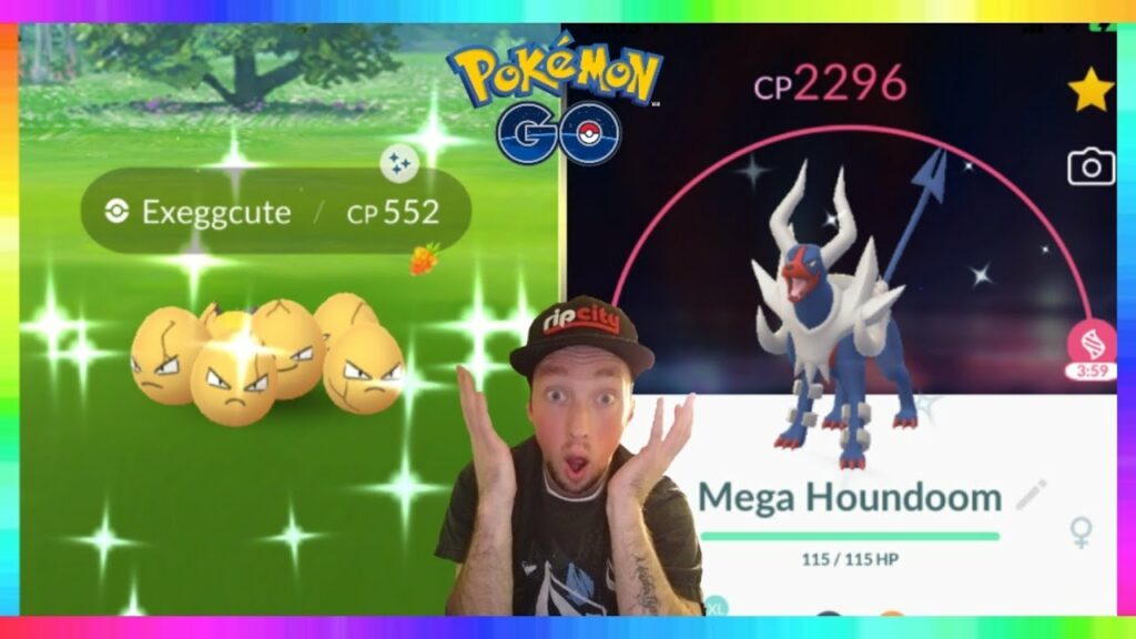 NEW SHINY MEGA HOUNDOOM RAIDS IN POKEMON GO! Shiny Exeggcute Caught!