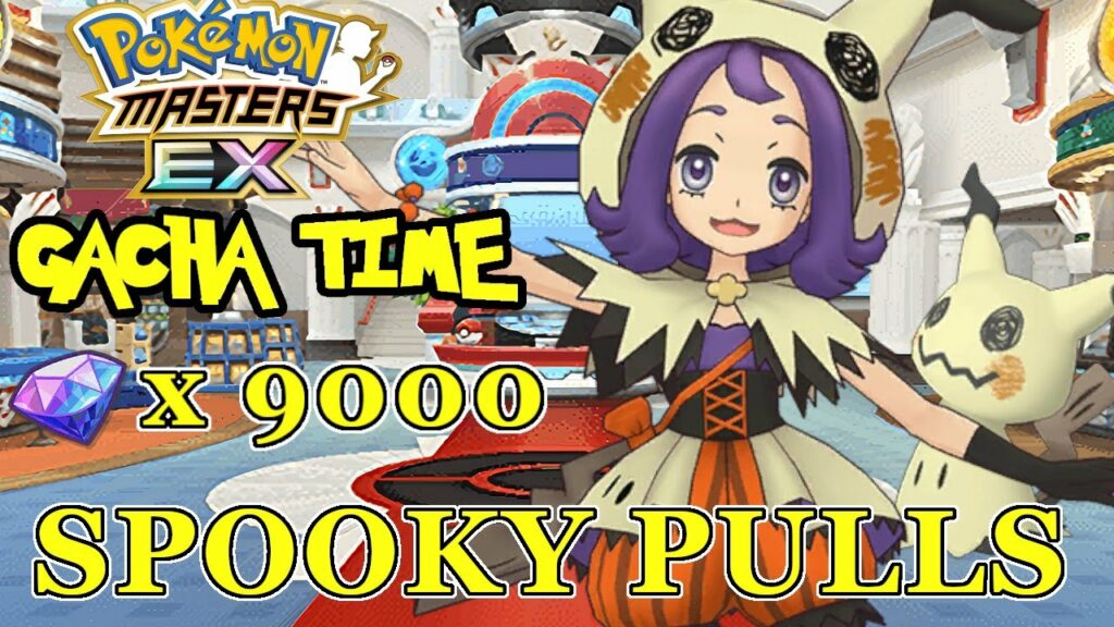 Pokemon Masters EX - SPOOKY PULLS & GACHA! Time to get Halloween Acerola & Mimikyu with 9k gems!