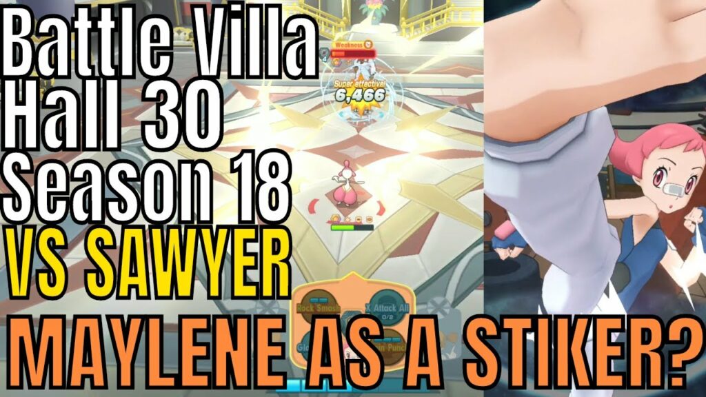 Pokemon Masters - 3v9 using Maylene as a Striker? VS Hall 30 Sawyer Battle Villa Season 18