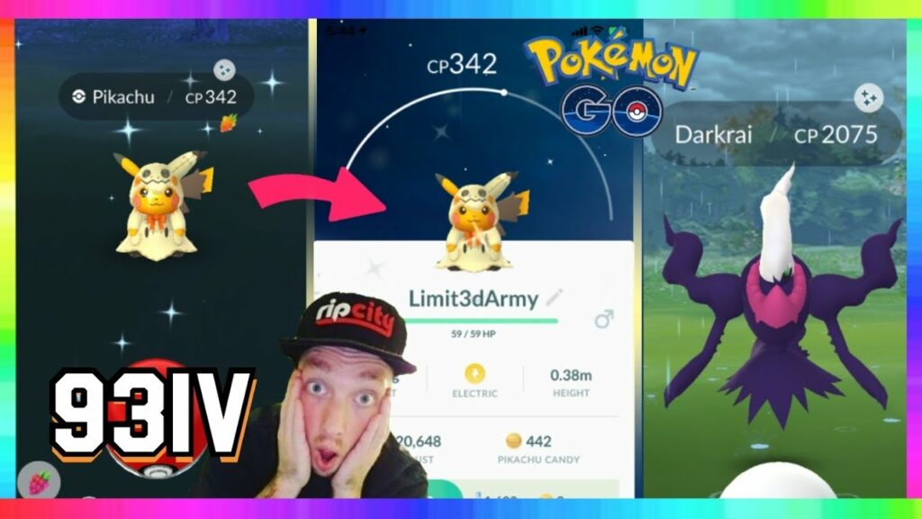 93iv SHINY MIMIKYU PIKACHU CAUGHT IN POKEMON GO! ( 6x SHINIES on STREAM )