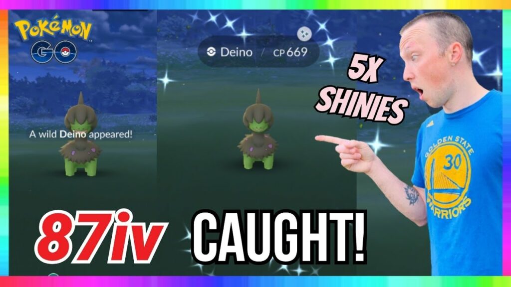I CAUGHT 87iv SHINY DEINO! 5x SHINIES CAUGHT IN POKEMON GO! Halloween Magic!