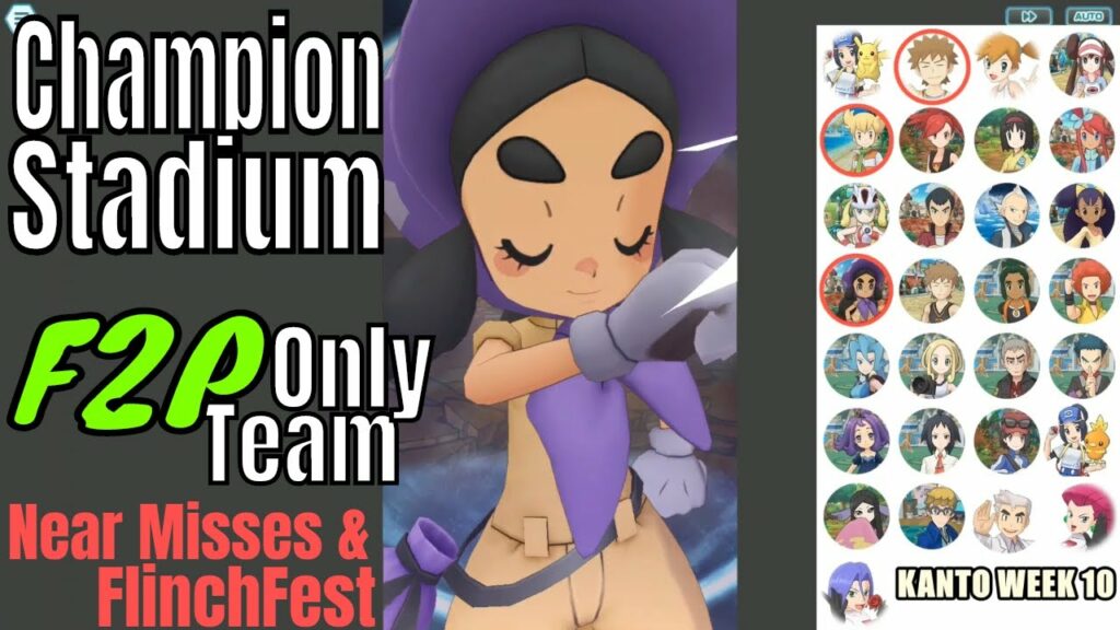 Pokemon Masters - Week 10 F2P Champion Stadium (Near misses & vs Blue Team Flinchfest)