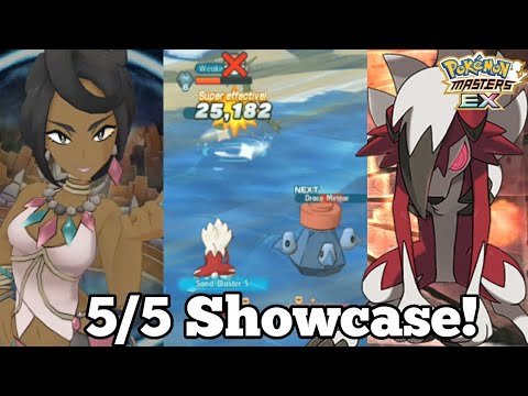Olivia And Lycanroc Showcase Vs Rayquaza Legendary Event | Pokemon Masters EX