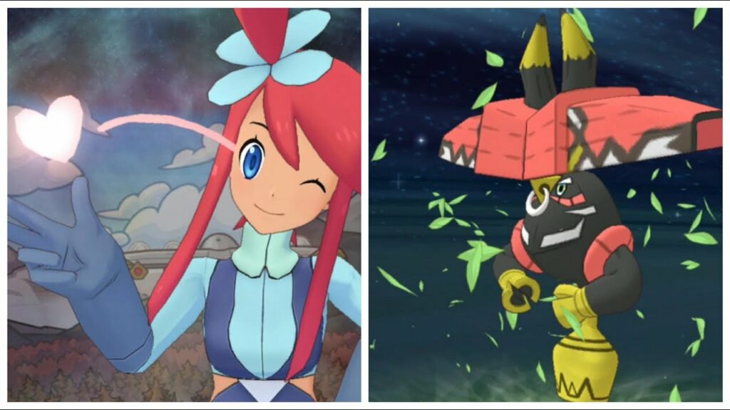 Pokemon Masters EX Legendary Arena: Striker Skyla Sends Very Hard Tapu Bulu Flying High 3 Vs 1