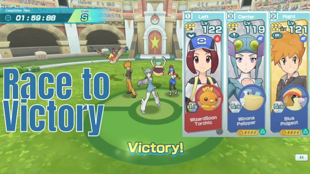 Pokemon Masters - Torchic, Winona, Blue Race to Victory Speed Challenge Round 3 Under 2 mins