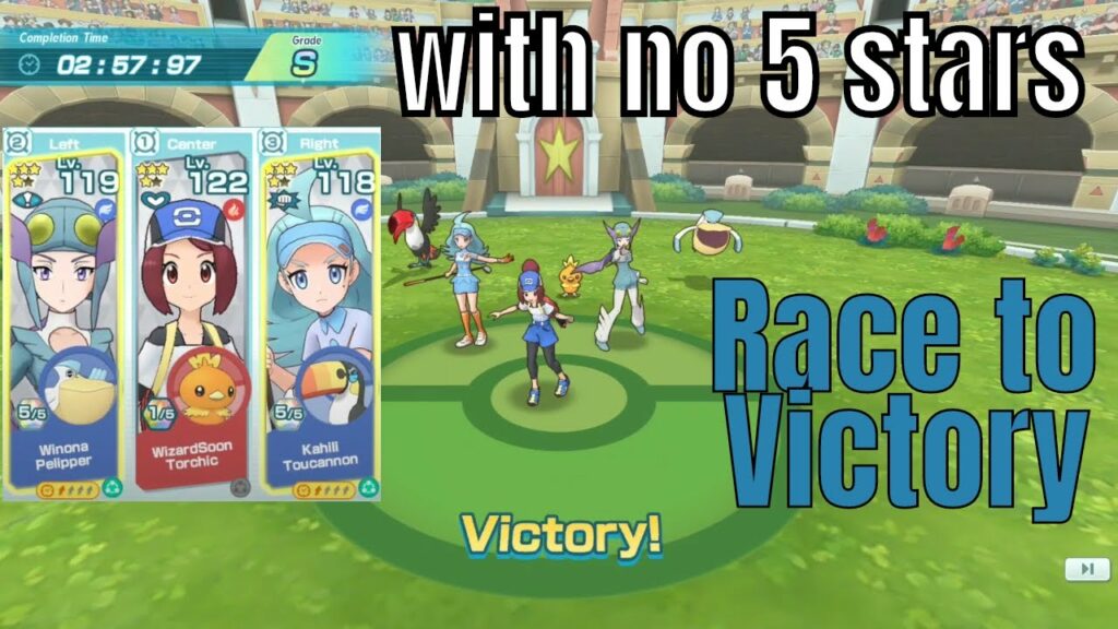 Pokemon Masters - F2P Winona Kahili Grade S Tier Race to Victory Speed Challenge Round 3