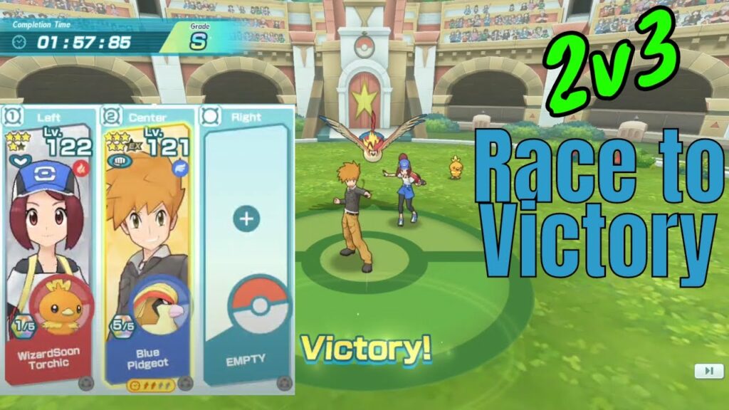 Pokemon Masters - 2v3 Torchic, Blue Pidgeot Race to Victory Speed Challenge Round 3 Under 2 mins