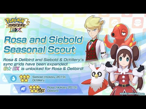 [Pokemon Masters EX] 9100 GEMS! CAN WE GET OUR 1/5 HOLIDAY ROSA AND SIEBOLD TO 3/5?!