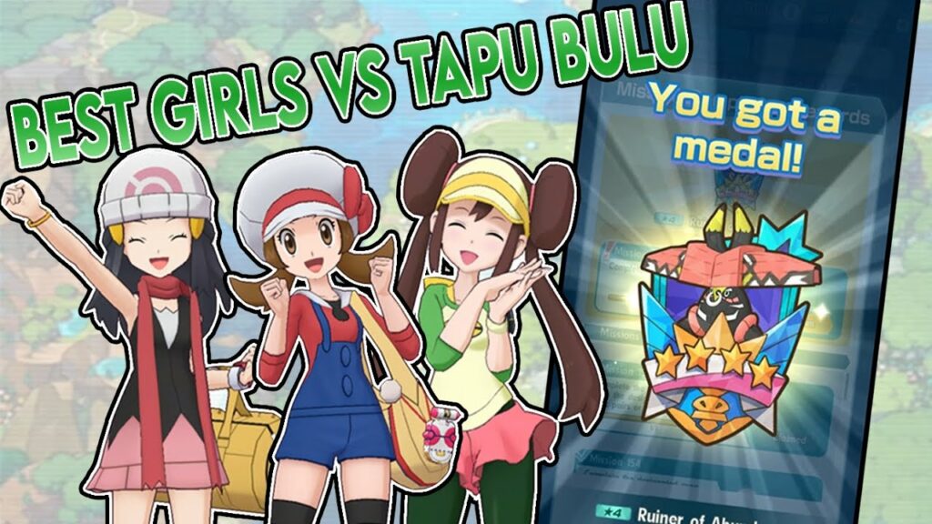 Best Girls against Giant Grass God Totem, Who wins? Pokemon Masters EX Legendary Arena - Tapu Bulu