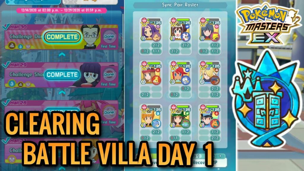 "CLEARING BATTLE VILLA DAY 1" || POKEMON MASTERS EX