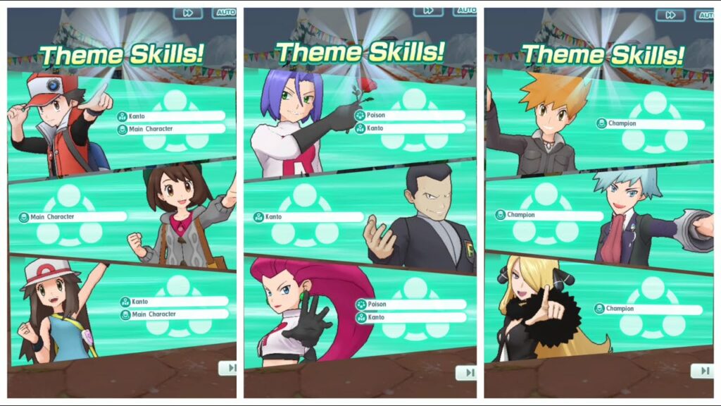 Pokemon Masters EX: Theme Skills Activation