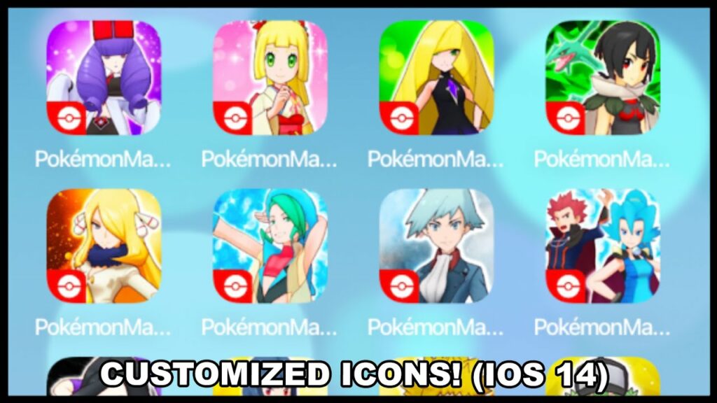 How To Change To Customized Pokemon Masters Icons Of Your Favourite Trainers! (IOS 14)