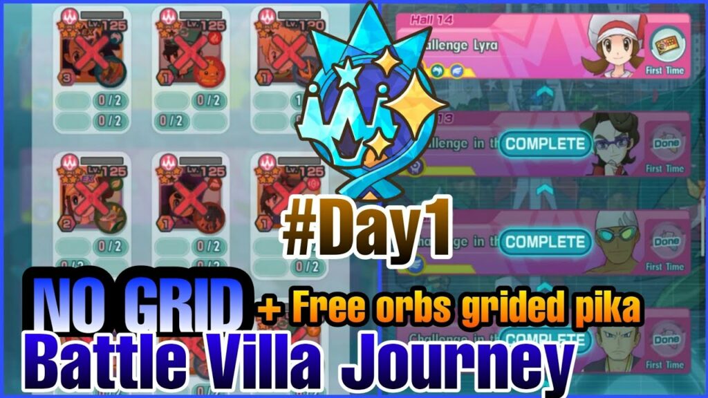 NO GRID TEAMS BATTLE VILLA JOURNEY January 2021 DAY 1 | POKEMON MASTERS EX