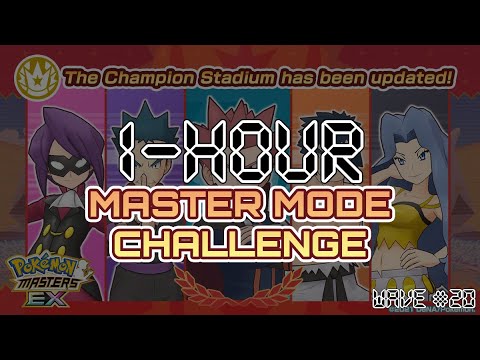 [Pokemon Masters EX] 1-HOUR MASTER MODE CHALLENGE! Can We Do It?! | Champion Stadium Wave #20