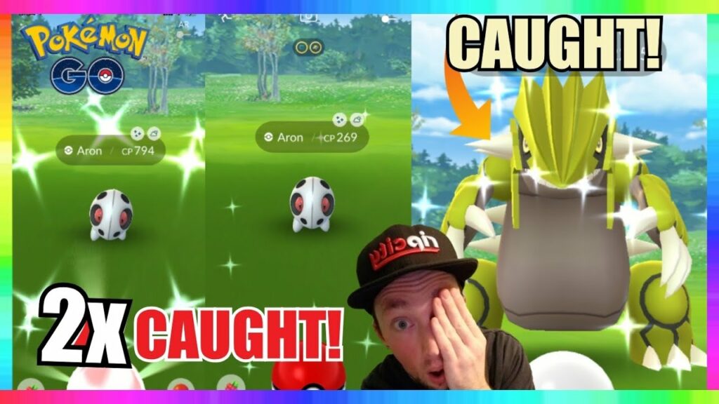 SHINY GROUDON CAUGHT & 2x SHINY ARON CAUGHT IN POKEMON GO! New Hoenn Event!