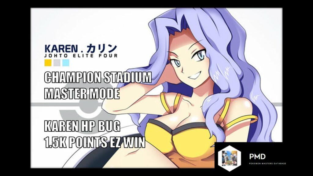 (WORKING) Champion Stadium Johto Challenge: INSANE KAREN HP BUG DISCOVERED! [Pokemon Masters]