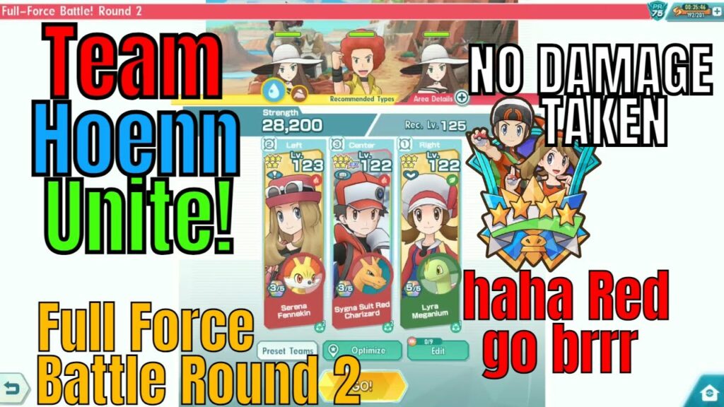 Pokemon Masters EX - NO DAMAGE TAKEN Team Hoenn Unite! Full Force Battle Round 2 Ultra Hard