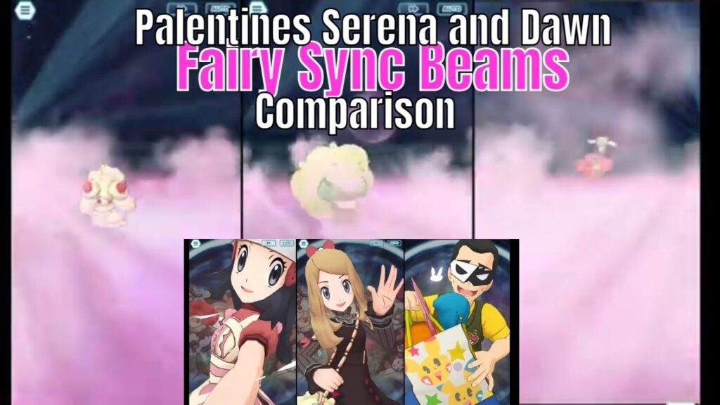 Pokemon Masters EX - Serena Whimsicott and Dawn Alcremie Fairy Sync Beam Comparison