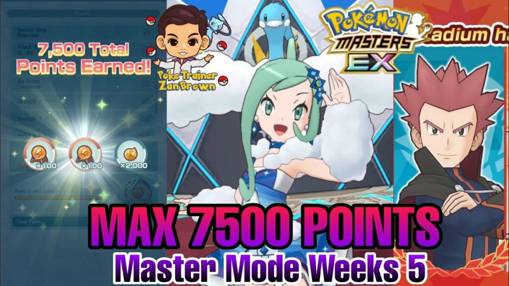 Max 7500 points Master Mode Champion Stadium Johto Challenge Weeks 5 | Pokemon Masters EX