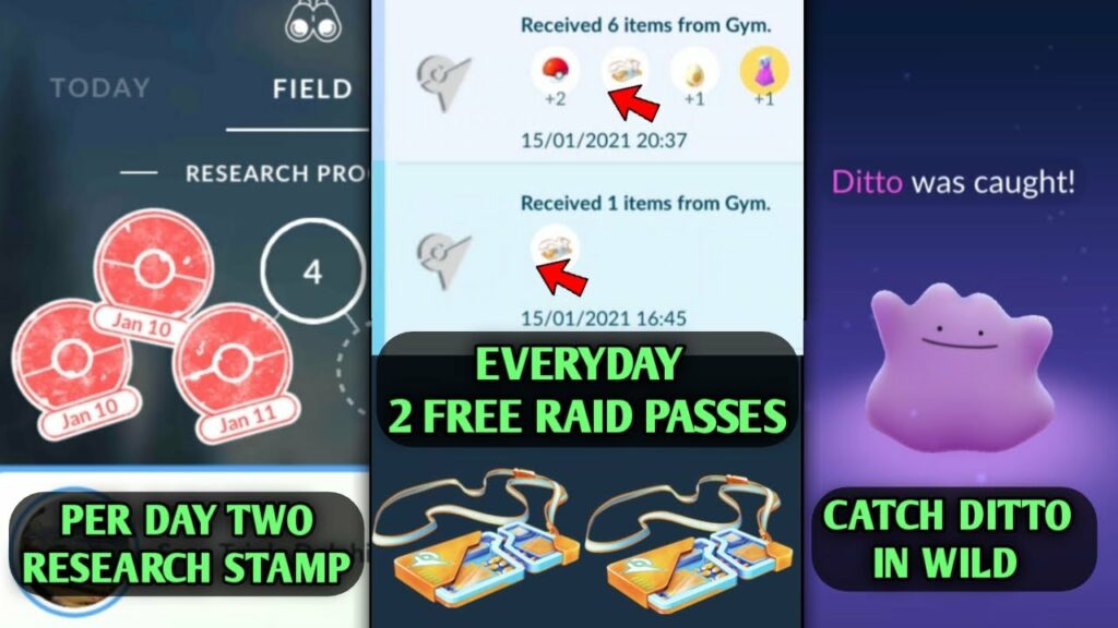 Hidden 5 Tips and tricks in Pokemon Go | Get Two free raid pass Everyday | Find Ditto Easily in wild