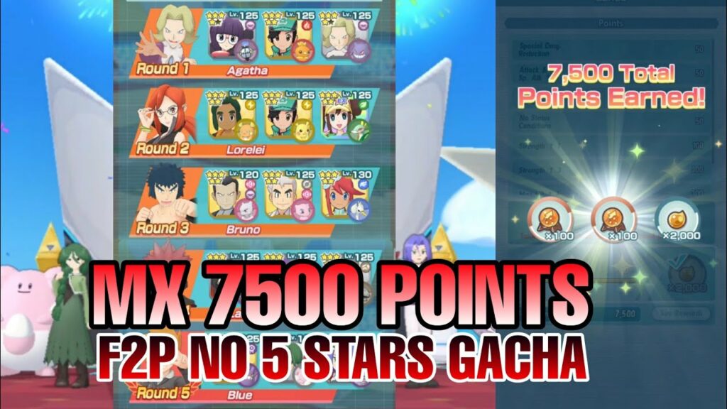 Max 7500 F2P Teams no 5 stars gacha | Master Mode Champion Stadium Kanto | Pokemon Masters EX