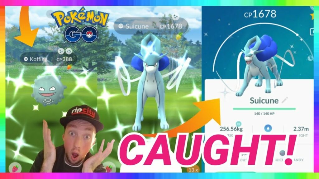 SHINY SUICUNE CAUGHT & SHINY KOFFING CAUGHT on STREAM IN POKEMON GO! Also Shiny Houndour!