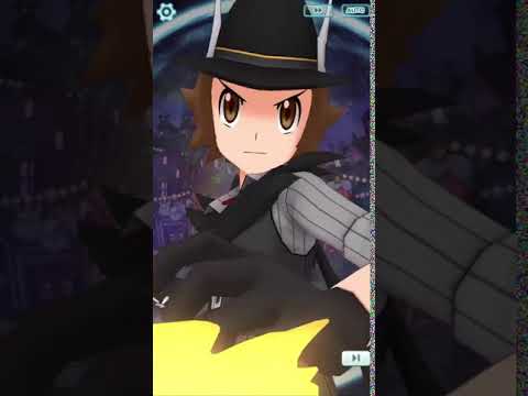 Pokemon Masters - Fall 2020 Hilbert Sync move Bump-in-the-Night Crunch (Japanese VA)