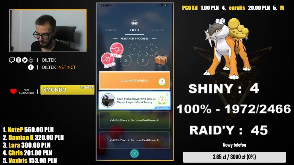 Raid Hour! Kolejna 100%! Shiny Raikou hunt! Pokemon GO