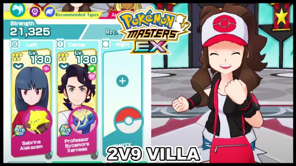 Unkillable! Xerneas + Sabrina 2v9 Battle Villa VS Hilda! | Pokemon Masters