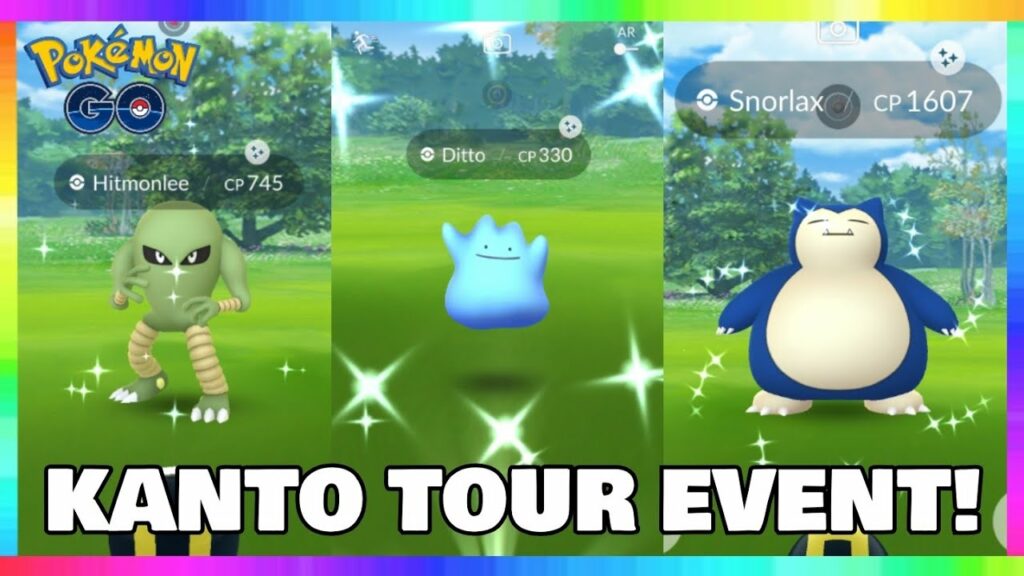 NEW KANTO TOUR EVENT IN POKEMON GO! Shiny Ditto Caught - Shiny Snorlax & Shiny Hitmonlee