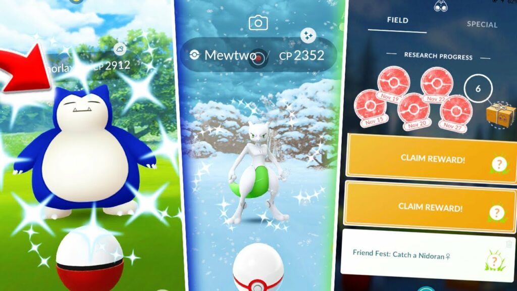 CATCHING SHINY SNORLAX IN POKEMON GO! How To Find Shiny Snorlax / Another Shiny Mewtwo Catch!