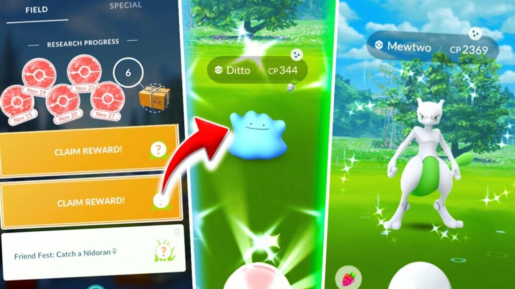 CATCHING SHINY DITTO IN POKEMON GO! Shiny Mewtwo Catch / Kanto Tour Event!