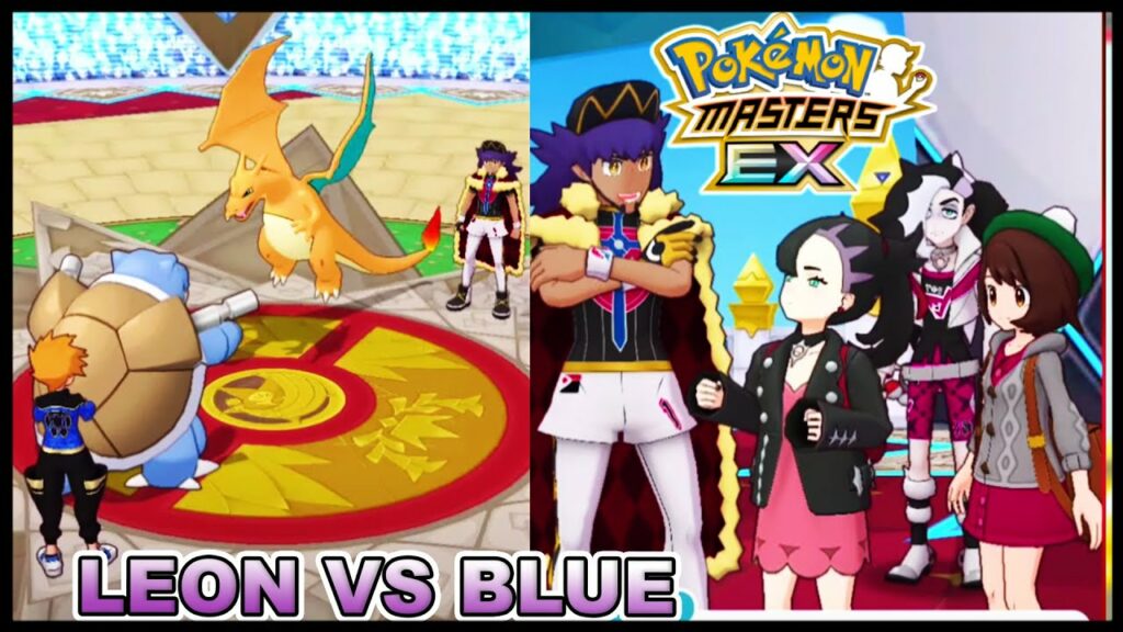 Leon VS Blue! Galar Trainer Exhibition Match! Leon Event Playthrough! | Pokemon Masters EX