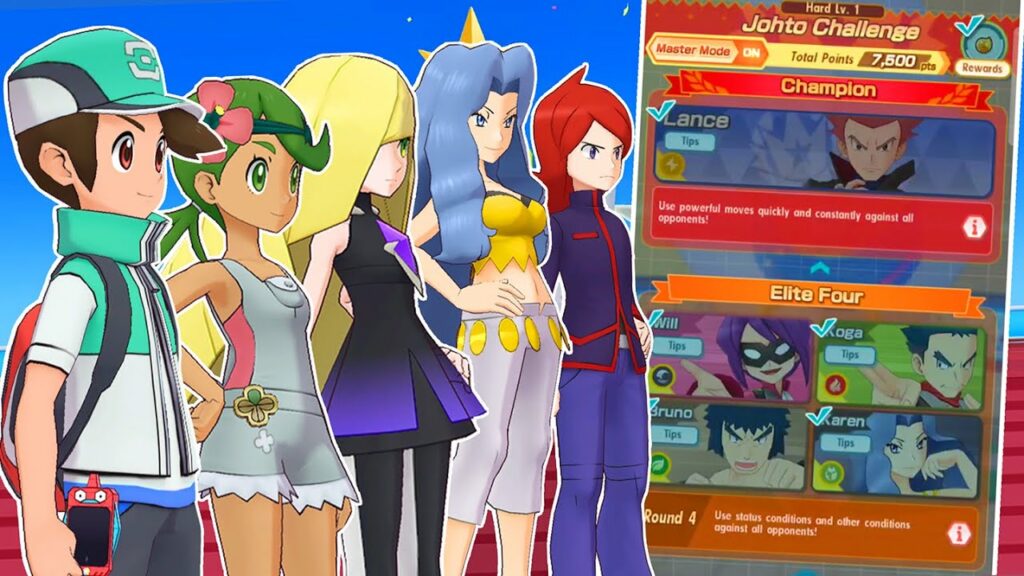 7500 Johto Champion Stadium Master Mode | Pokemon Masters ft Lusamine and Mallow
