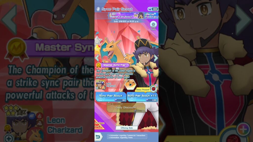 Pokemon Masters EX,Leon and Charizard pull attempt (#3)