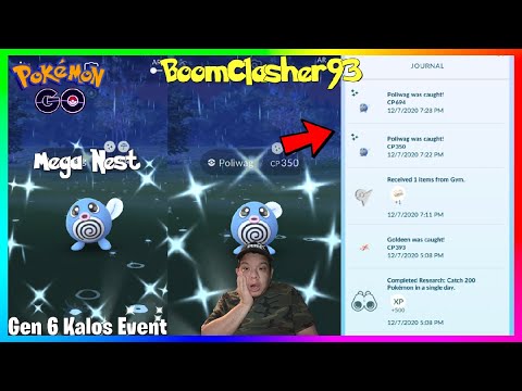 OMG 2X SHINY POLIWAG CAUGHT AT THE MEGA NEST IN POKEMON GO DURING DOWN TIME!!!!! (6 MINUTES APART)