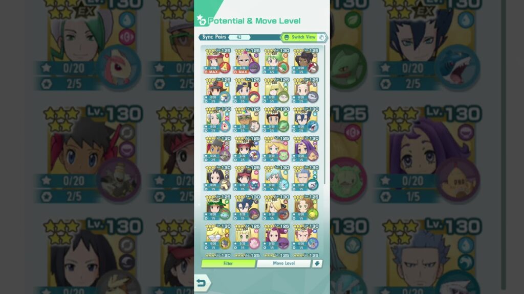 My Current Pokemon Masters EX Sync Pair Collection