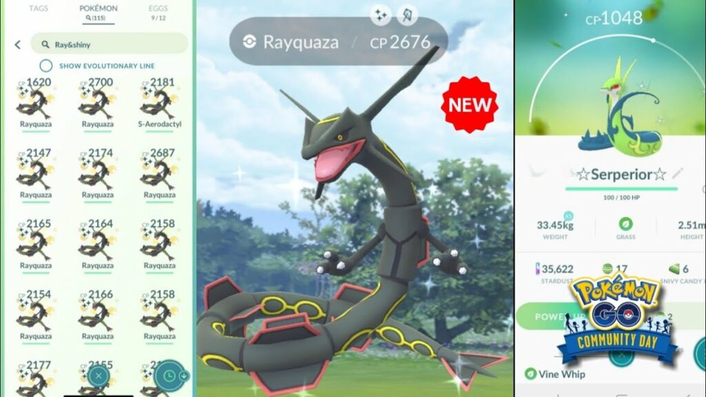 Shiny Rayquaza | Rayquaza raids in pokemon go | April community day in pokemon go.