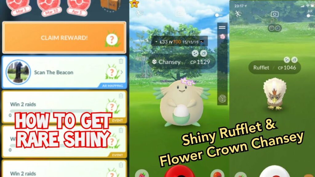 How To Catch Shiny Rufflet & Shiny Flower Crown Chansey | Catch Rare Shiny Pokemons In Pokemon GO
