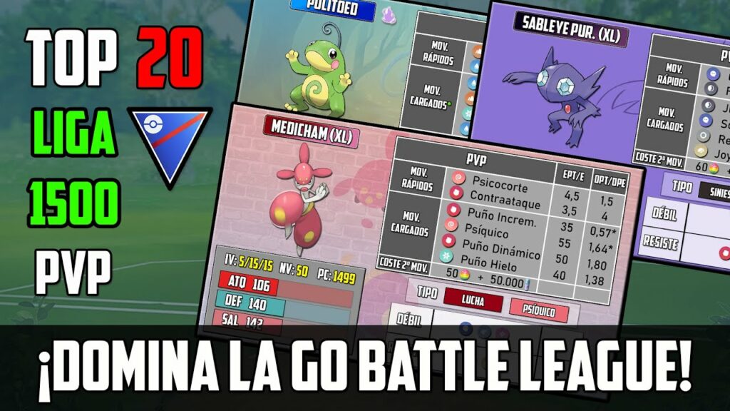 TOP 20 MEJORES POKEMON en LIGA SUPER (CON LOS XL) para TRIUNFAR en GO BATTLE LEAGUE - POKEMON GO