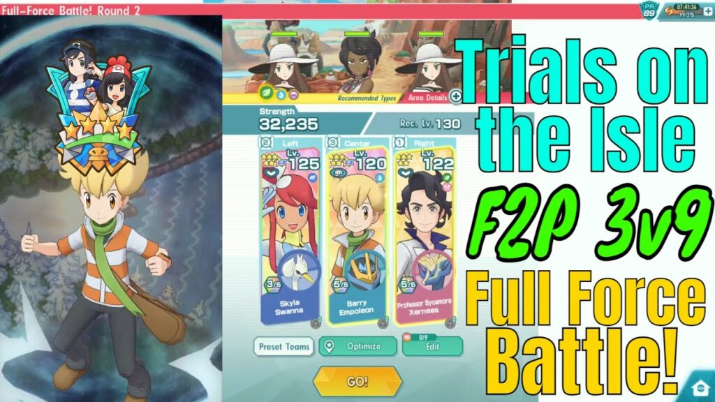 Pokemon Masters EX - F2P Trials on the Isle Full Force Battle Ultra Hard (Alola event)