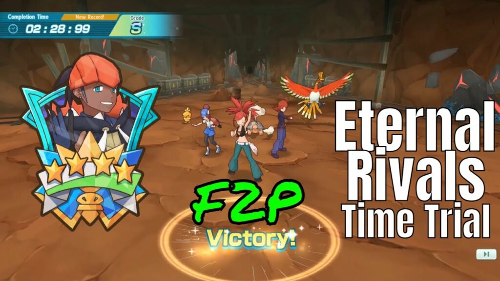 Pokemon Masters EX - F2P Grade S Tier Eternal Rivals Time Trial Challenge Round 3 (under 3 mins)