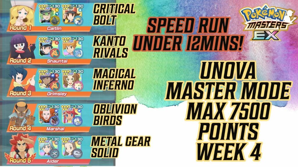 2v3 Unova Master Mode - Max 7500 Points - Week 4 | POKEMON MASTERS EX