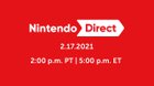 Tune in 2/17 at 2 p.m. PT for a #NintendoDirect livestream featuring roughly 50 minutes of information focused on available games like Super #SmashBrosUltimate and games coming to #NintendoSwitch in the first half of 2021.