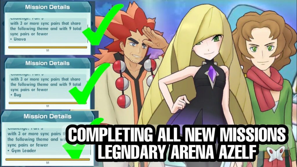 Completing all new missions Legendary Arena Azelf Pokemon Masters EX