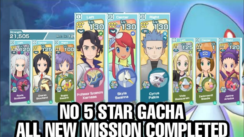 Completing All new missions with 9 sync pairs no 5 * Gacha Legendary Arena Azelf Pokemon Masters EX