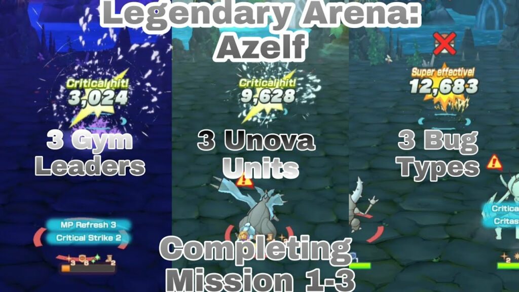 Pokemon Masters EX | Completing Mission 1-3 All in One | Legendary Arena: Azelf